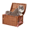 Stable 2 Door Pet Crate Metal Lock Wicker Pet Cat Small Animal Cage